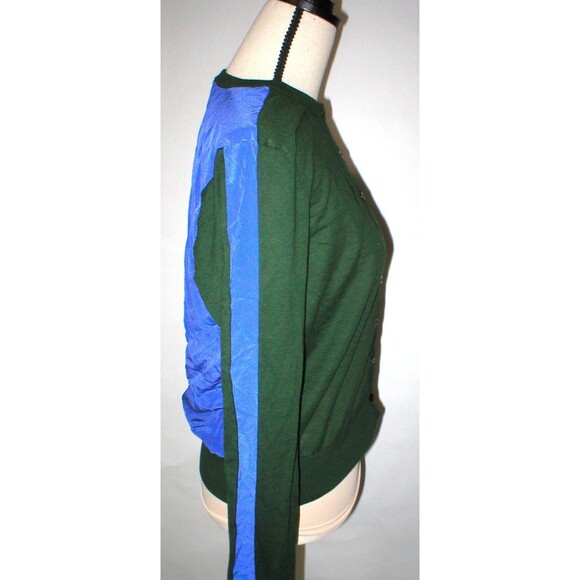 NWT Womens Worth New York Designer Green Purple Green M Cardigan Sweater Silk - Picture 3 of 6